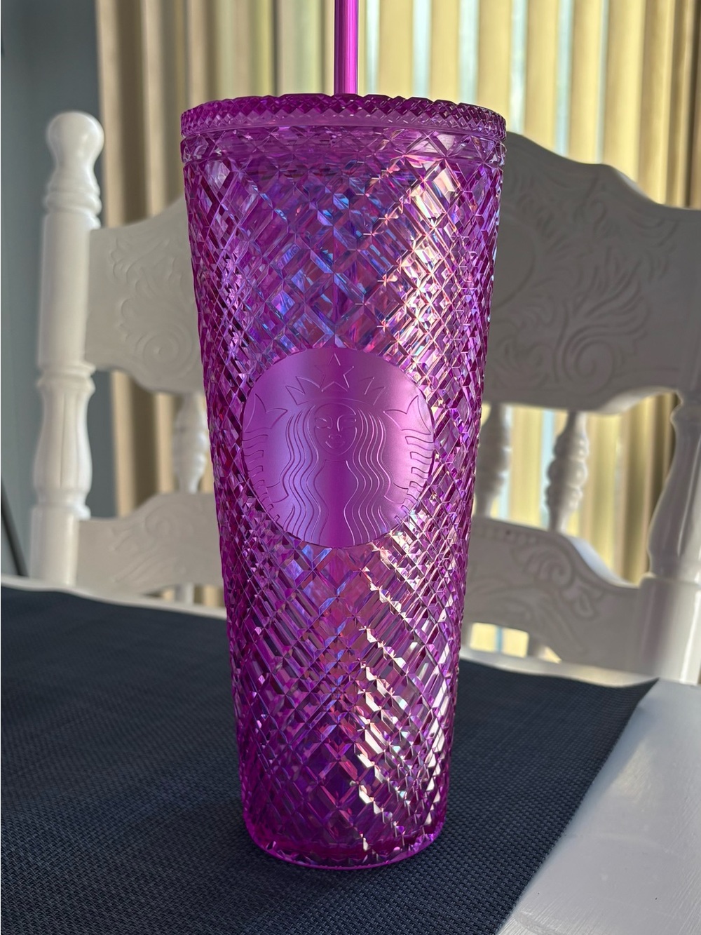 Starbucks Purple Iridescent Jeweled Prism Studded Tumbler